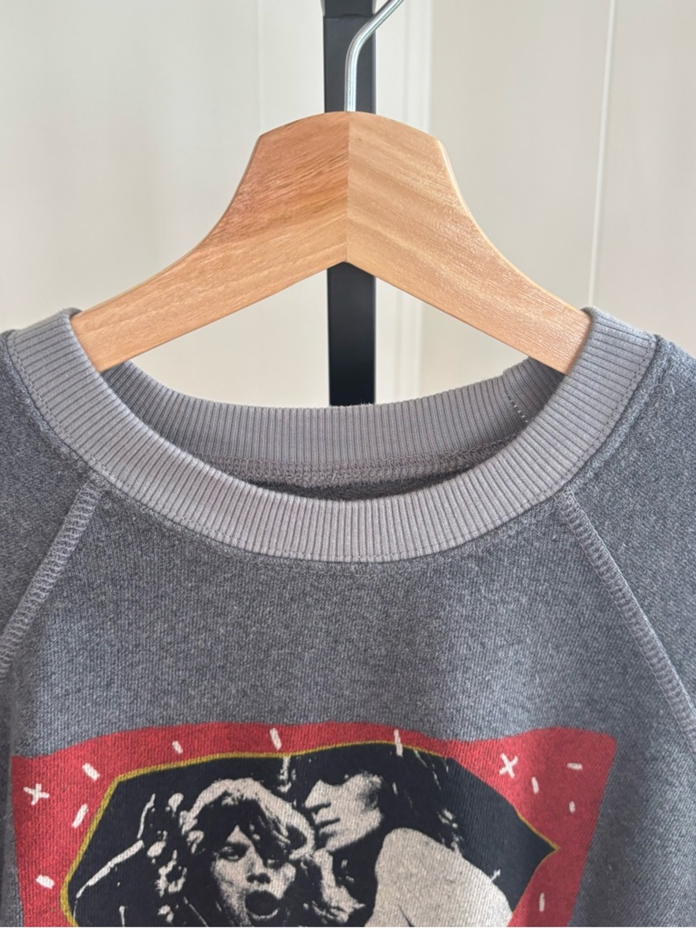 People of Leisure Rolling Stones Crewneck Sweatshirt Gray Womens S